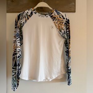 Hurley White Shirt with Blue and Tan Accents
